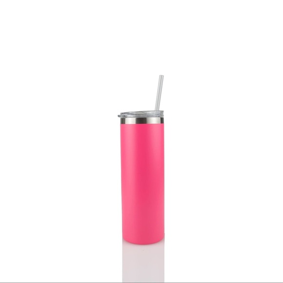 20oz POWDER COATED SKINNY TUMBLER PINK - Picture 1 of 2